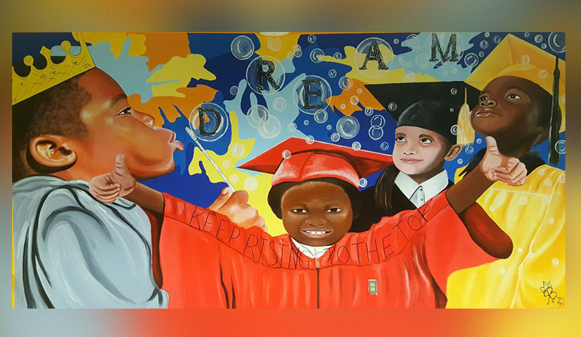 A mural at W.W. Bushman Elementary School.