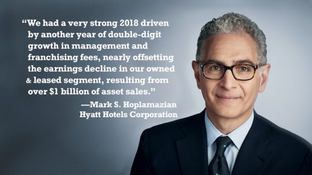 Hyatt Reports Strong 2018 Results