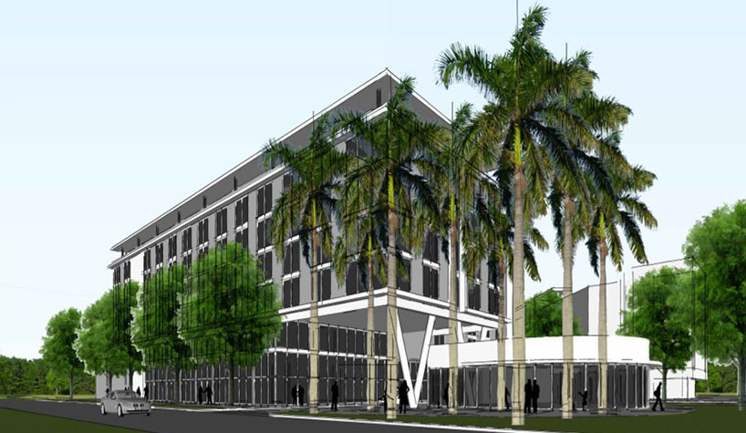 Rendering of hotel near Miami International Airport.