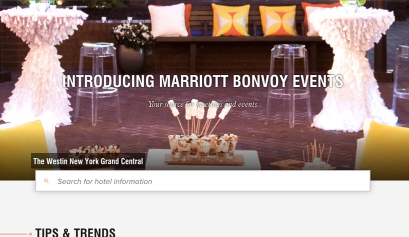 The new Marriott Bonvoy events platform.