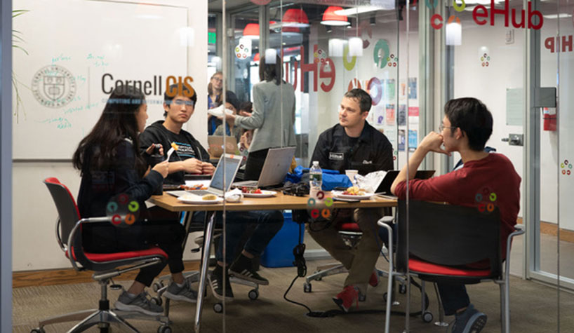At the hackathon, students created personalized digital customer journeys.