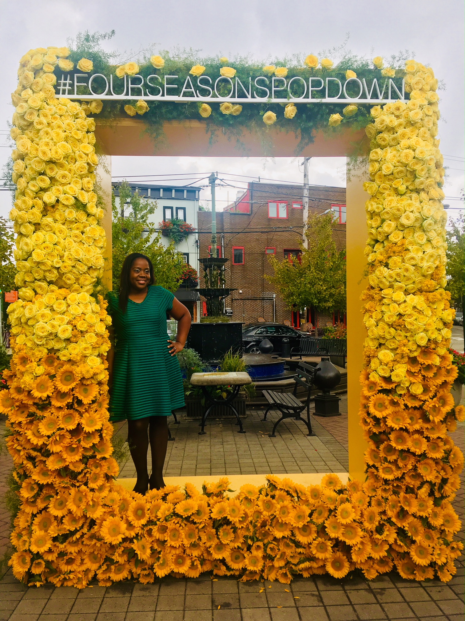 InspireDesign Digital Content Editor Corris Little stops to smell the flowers at an installation designed by celebrity florist Jeff Leatham.