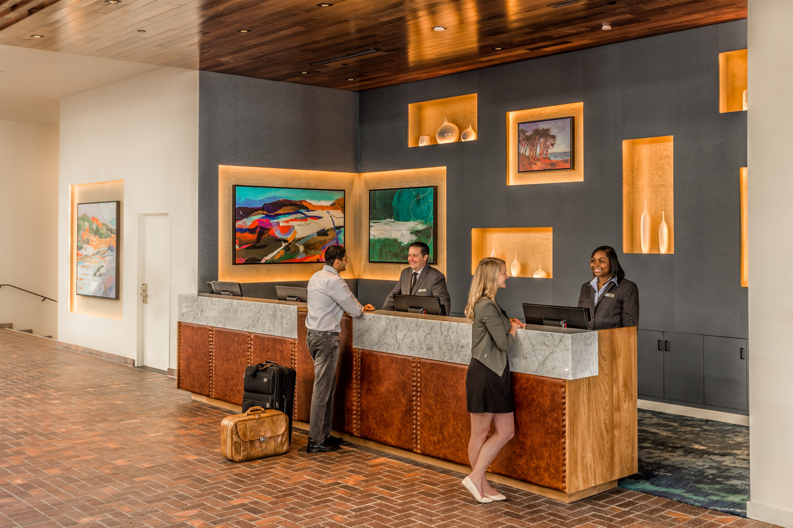 Lobby at Portola Hotel & Spa at Monterey Bay.