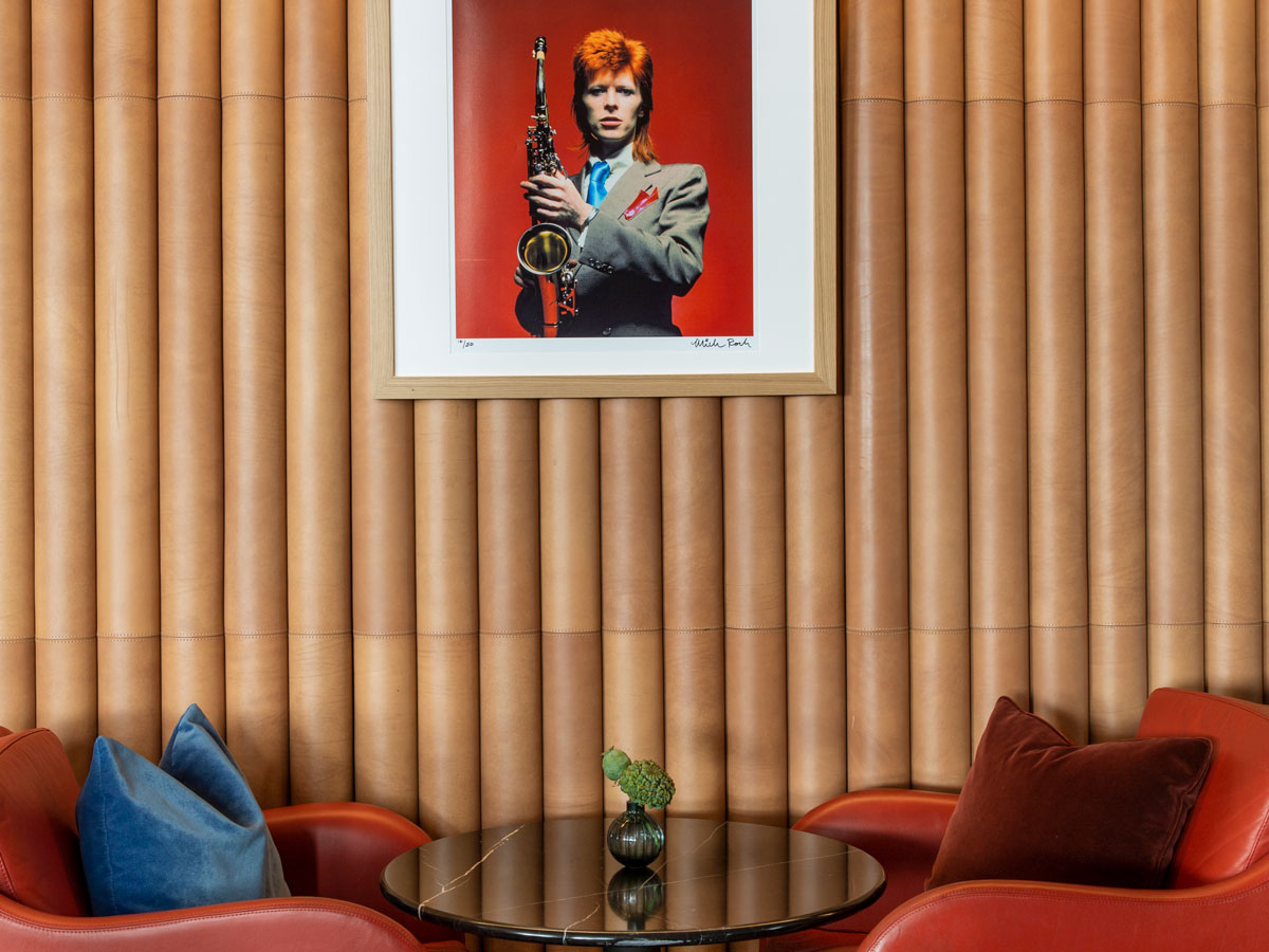 London's Hotel Cafe Royal pays tribute to its past patron—David Bowie.