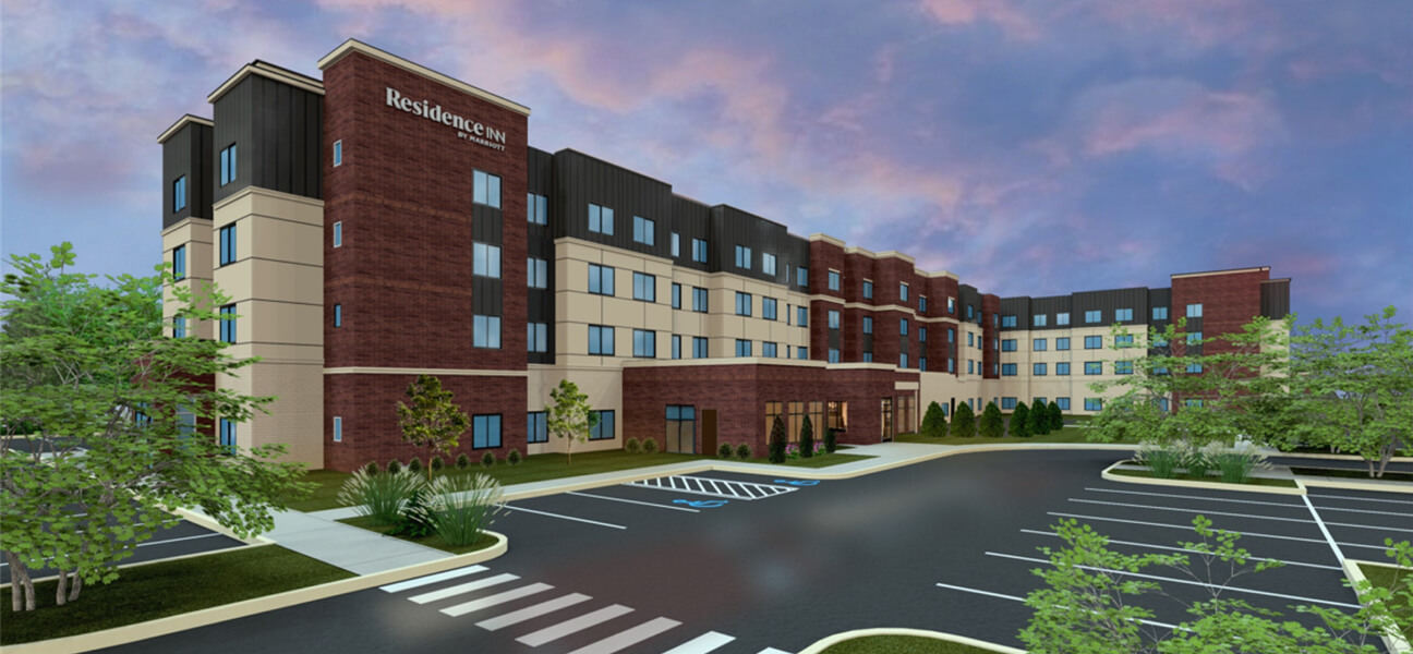 Rendering of future Residence Inn by Marriott in Wilmington, DE’s Chestnut Run Innovation & Science Park (CRISP)