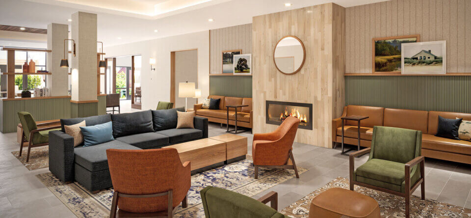 Refreshed design for Country Inn & Suites by Radisson public space and exterior